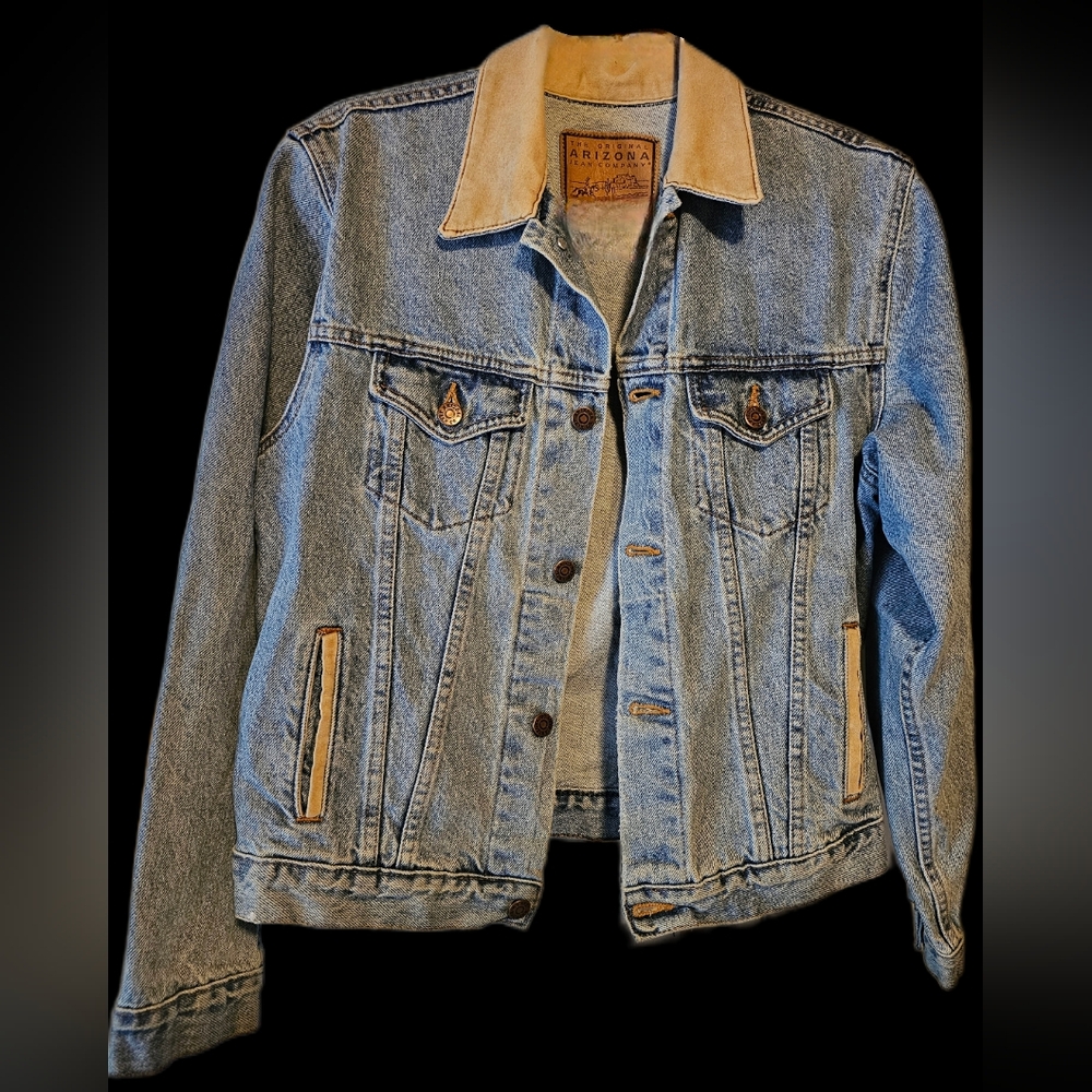 Denim Arizona Jacket with Tan Accents
